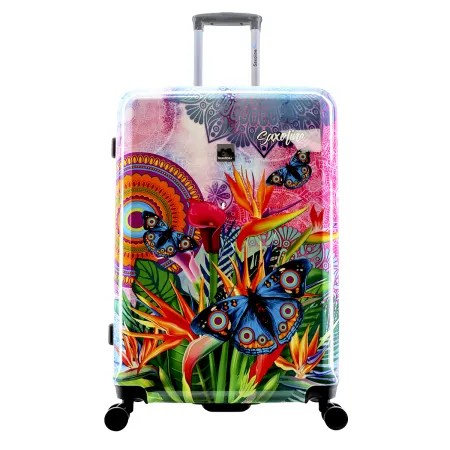 Duża walizka Saxoline Butterfly Nature 103l